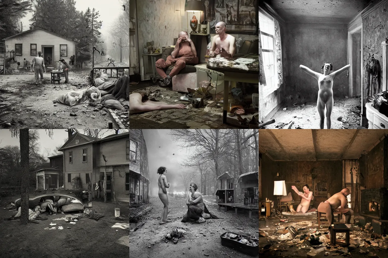 Prompt: the worst are full of passionate intensity, by gregory crewdson and georg grosz