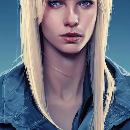 Image similar to hot looking blonde girl scientist who just made a huge mistake, light stubble, digital art, photorealistoc, art by greg rutkowski, hyperdetailed, western comic style, comic, comic style, sharp lineart, professional lighting, deviantart, artstation, trevor henderson, rossdtaws, cinematic, dramatic