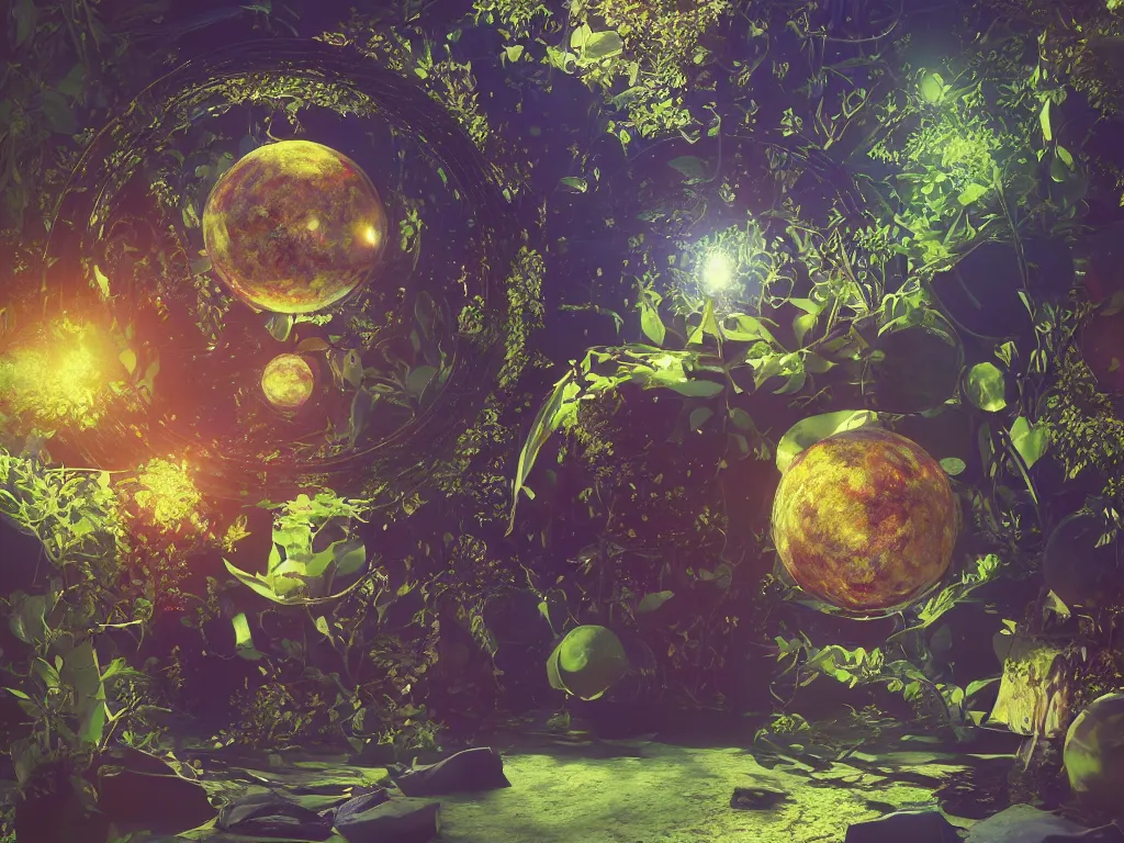 Image similar to 3 d render, sunlight study, the universe is a spheroid region 7 0 5 meters in diameter, art nouveau, by rachel ruysch and ( ( ( ( ( lisa frank ) ) ) ) ), 8 k, sharp focus, octane render