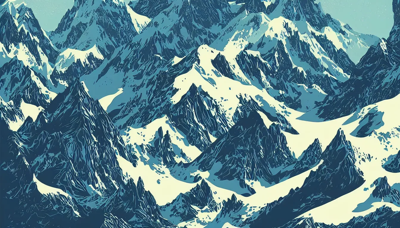 Image similar to Himalayas by Kilian Eng, minimalist, detailed