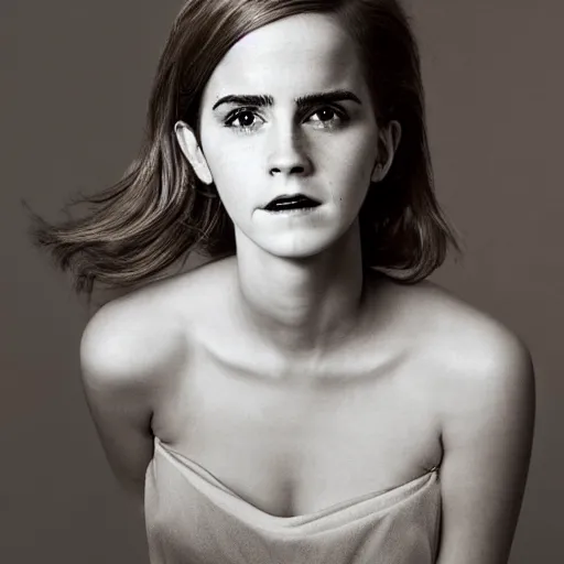 Prompt: Detailed picture of, A monster is metamorphosis into Emma Watson