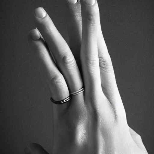 Image similar to a normal right female hand with five fingers and ring hold joint, a cigarette between the middle and index fingers, a cigarette, smoke