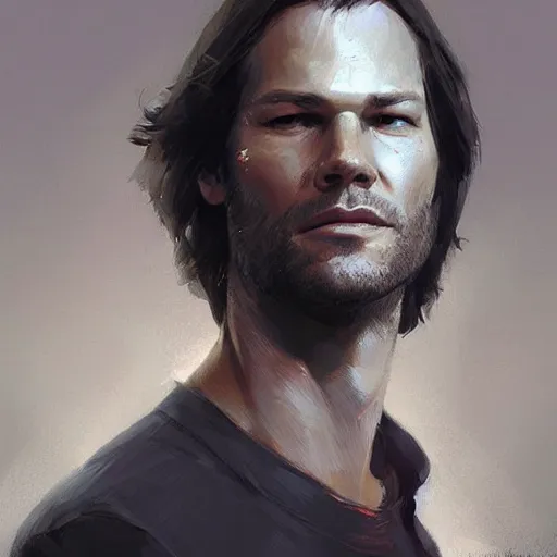 Image similar to “ portrait of jared padalecki by greg rutkowski, young, attractive, highly detailed portrait, scifi, digital painting, artstation, concept art, smooth, sharp foccus ilustration, artstation hq ”