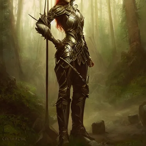 Image similar to standing elf with armor of rivendel, epic masterpiece of cinematographic hyperrealism, realistic shaded lighting poster by craig mallismo, artgerm, jeremy lipkin and michael garmash, unreal engine, radiant light, detailed and intricate environment, digital art, art station trends