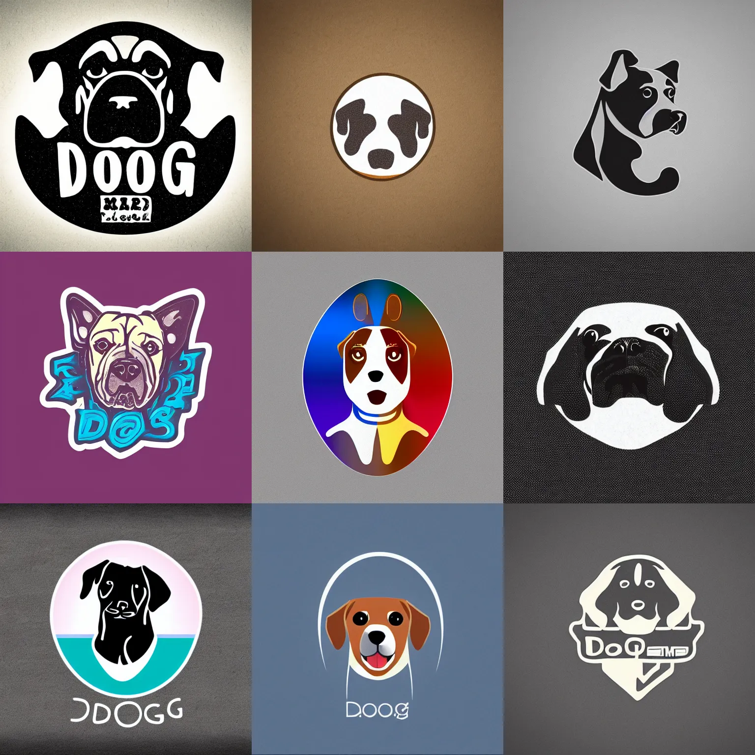 Prompt: dog logo illustration art