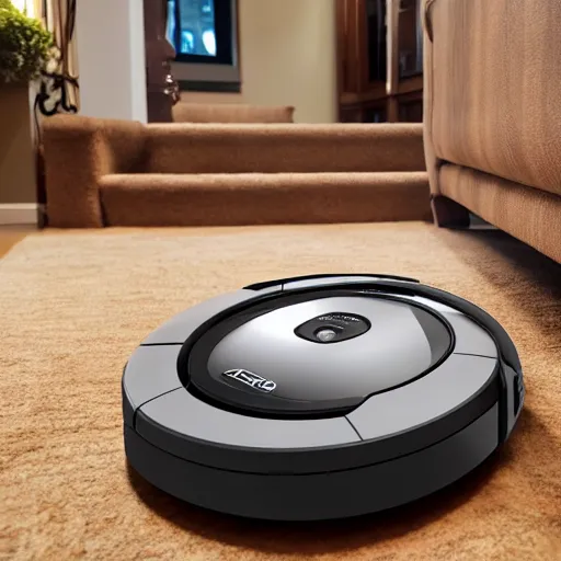 Image similar to dash cam footage of a Roomba in Jeff Bezos' house