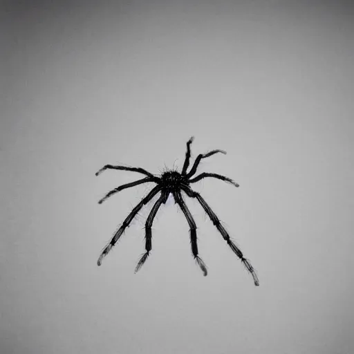 Image similar to detailed, textured photograph of a levitating chocolate ice cream cone with huge, hairy spider legs at the bottom. dramatic light.