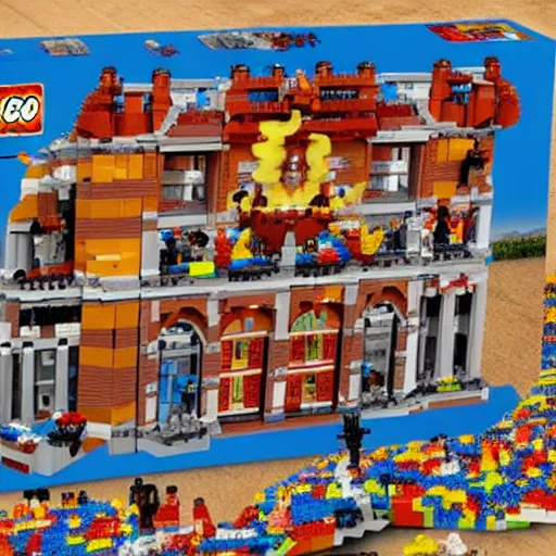 Image similar to hell made of lego