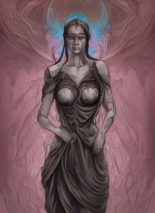 Prompt: the Goddess of Depression, detailed digital art, trending on Artstation