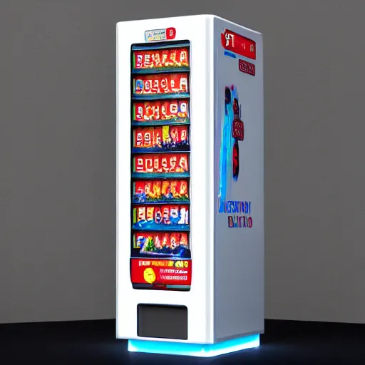 Image similar to berlusconi shaped vending machine, 3 d octane render, unreal engine 5, 8 k, trending on artstation