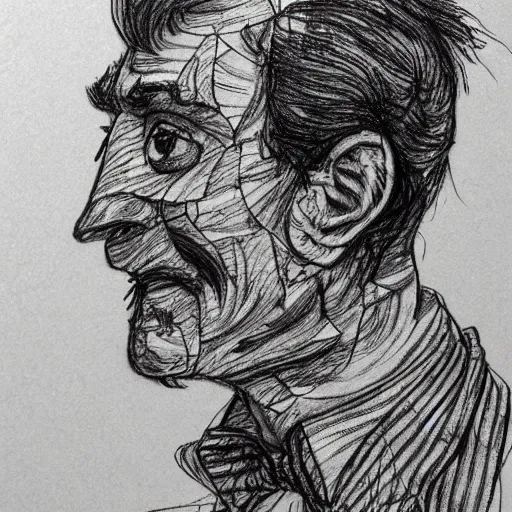 Image similar to a realistic yet scraggly portrait sketch of the side profile of a stern and sophisticated steam powered giraffe, trending on artstation, intricate details, in the style of frank auerbach, in the style of sergio aragones, in the style of martin ansin, in the style of david aja, in the style of mattias adolfsson