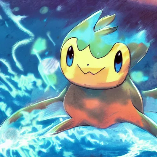 Prompt: A new Pokemon that is an aquatic cat, Pokemon official art, Gamefreak, Nintendo, 8k, Illustration