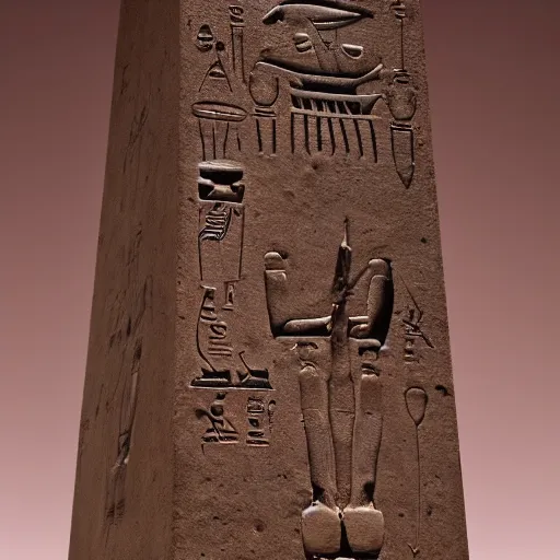 Prompt: bioluminescent ancient egyptian obelisk, sharp focus, hyper detailed masterpiece