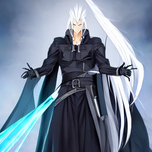 Image similar to portrait of sephiroth, anime fantasy illustration by tomoyuki yamasaki, kyoto studio, madhouse, ufotable, trending on artstation