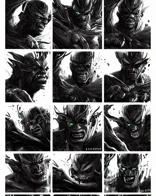 Image similar to hulk symbiote dynamic lighting, fantasy concept art, trending on art station, stunning visuals, creative, cinematic, ultra detailed, comic strip style