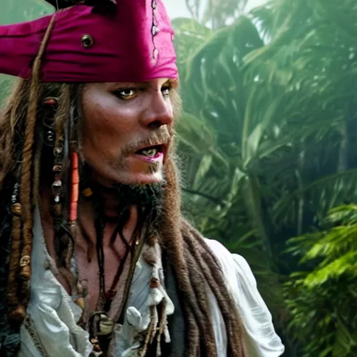 Prompt: Live Action Still of Jerma in Pirates of the Caribbean, real life, hyperrealistic, ultra realistic, realistic, highly detailed, epic, HD quality, 8k resolution, body and headshot, film still