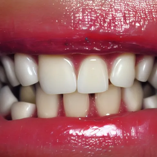 Image similar to poorly rendered 3 d set of teeth