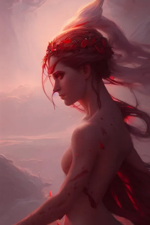 Prompt: goddess of the scarlet rot twilight, highly detailed, digital painting, artstation, concept art, smooth, sharp focus, illustration, unreal engine 5, 8 k, art by artgerm and greg rutkowski and edgar maxence