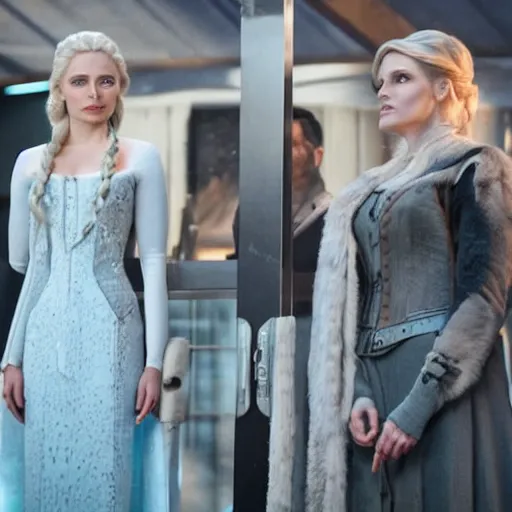 Image similar to Elsa as a host in Westworld