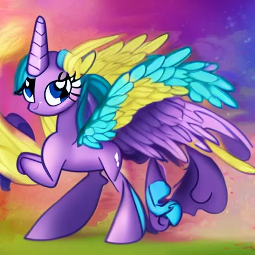 Image similar to hybrid between a cenomorph and a my little pony