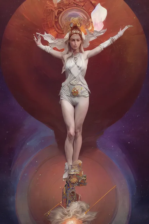 Image similar to goddess of space and time, accurate anatomy, only two hands, highly detailed, digital painting, artstation, concept art, smooth, sharp focus, illustration, Unreal Engine 5, 8K, art by sakimichan and greg rutkowski and alphonse Mucha