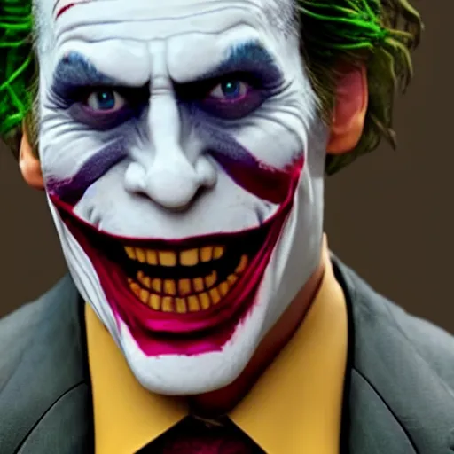 Image similar to Live Action Still of Jerma in The Joker movie, real life, hyperrealistic, ultra realistic, realistic, highly detailed, epic, HD quality, 8k resolution, body and headshot, film still