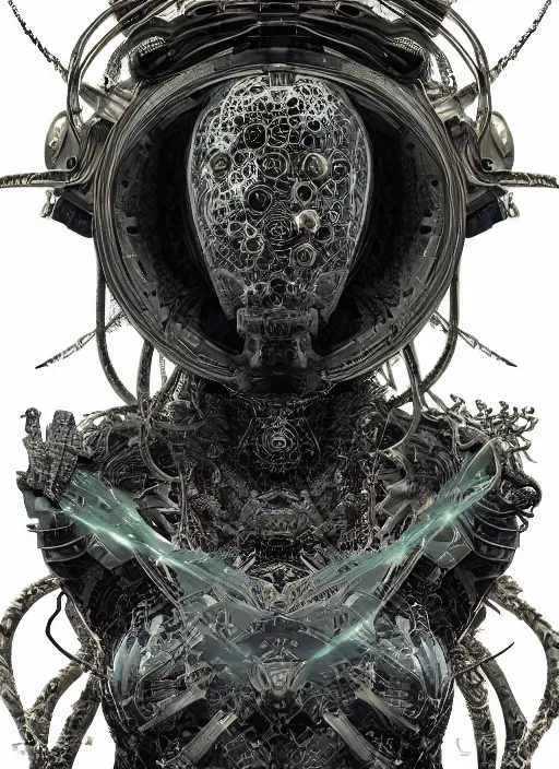 Prompt: portrait of futuristic king arthur knight medusa cyborg, kintsugi, x - ray, steam and cyberpunk, modern fine art, fractal, intricate, elegant, highly detailed, digital photography, subsurface scattering, by jheronimus bosch and james jean,