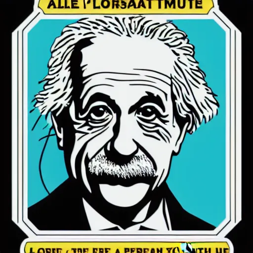 Image similar to portrait of albert einstein in front of a space - time diagram, by laurie greasley