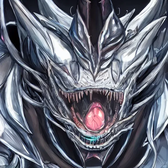 Image similar to detailed close maw shot of a gigantic goddess elegant beautiful stunning anthropomorphic hot robot mecha female dragon, eating and swallowing scared humans, humans piling up on the tongue, with sleek silver metal armor and cat ears, OLED visor over eyes, micro art, prey, vore, digital art, mawshot, dragon vore, dragon maw, furry art, high quality, 8k 3D realistic, macro art, micro art, Furaffinity, Deviantart, Eka's Portal, G6