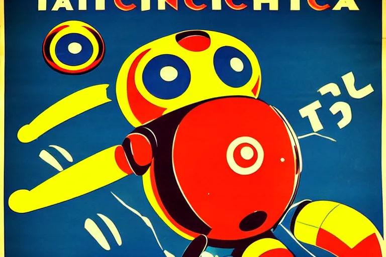 Image similar to 1940s poster,tachikoma