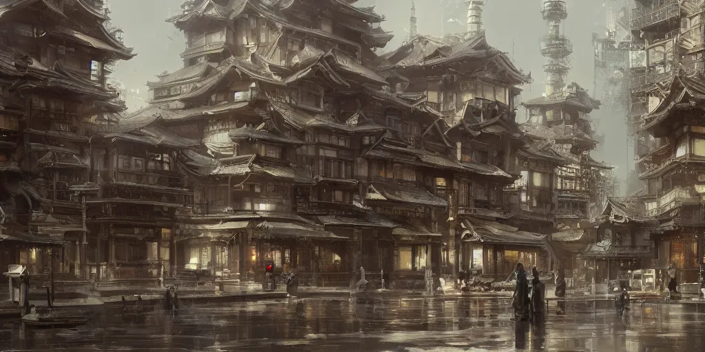 Image similar to tokyo, victorian architecture, digital painting, highly detailed, intricate, craig mullins, greg rutkwowski, matte painting, trending on artstation