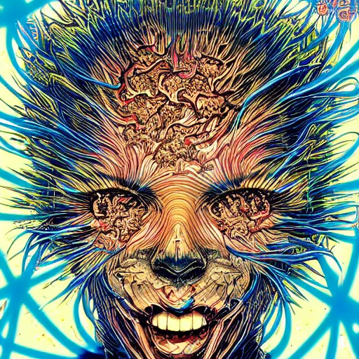 Image similar to shintaro kago yoji shinkawa and victo ngai godmachine psychedelic deepdream gravely heavenly cellular human body apophasis glorious energy of the sun cybernetic organism of pure energy and light synthetic emotional symposium of death