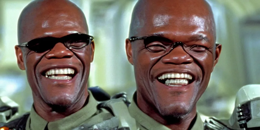 Prompt: samuel jackson in starship troopers