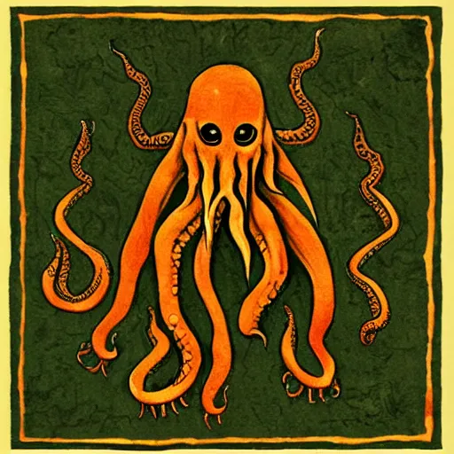 Image similar to cthulhu cave painting