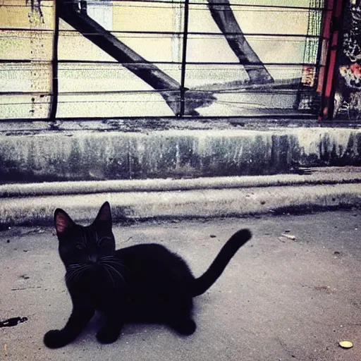 Prompt: “ dmitri the black cat stalks the exclusion zone ”