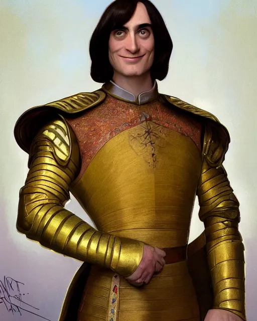 Prompt: Lord Farquaad from Shrek posing dramatically, luxurious royal suit, sigma male, portrait art by alphonse mucha and greg rutkowski, highly detailed, digital painting, concept art, illustration, dim lighting with twilight rays of sunlight, trending on artstation, very detailed, smooth, sharp focus, octane render, close up