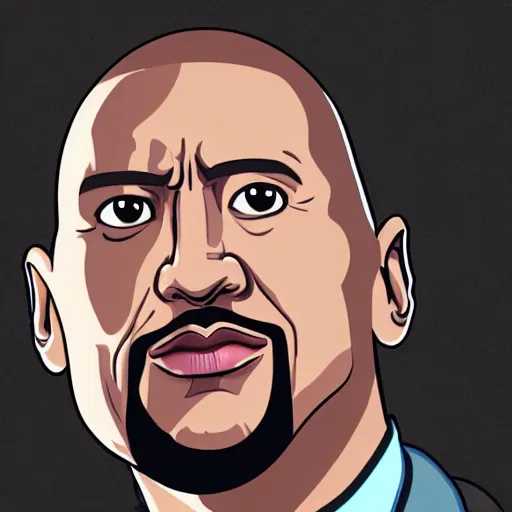 Prompt: dwayne johnson with dj khaled head instead, elegant, highly detailed, trending on artstation