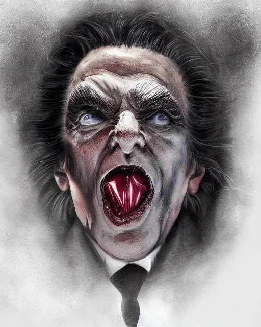 Image similar to donald trump as dracula, character portrait, close up, concept art, intricate details, highly professionally detailed, cgsociety, hyperrealist, in the style of otto dix and h. r giger