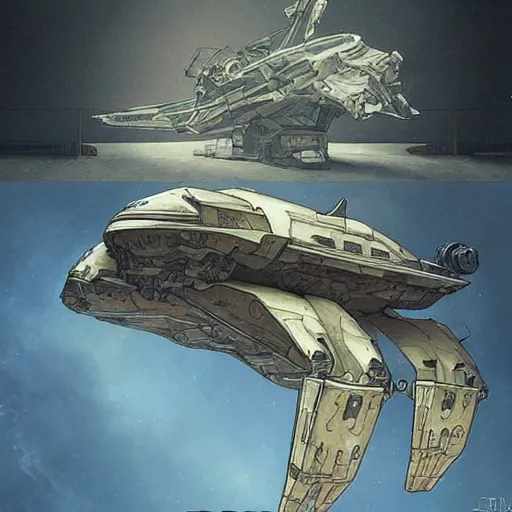 Prompt: a spaceship made of scrap that is shaped like a manatee, art by artgerm and greg rutkowski and alphonse mucha highly detailed, dieselpunk, high quality, 8 k, soft lighting, realistic face, path traced