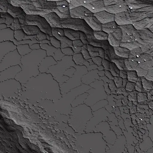 Prompt: a terraform made of black sand and golden rivers with very detailed erosions and features as seen by a very advanced landsat and sentinel satellite, 8 k, octane render, nvidia