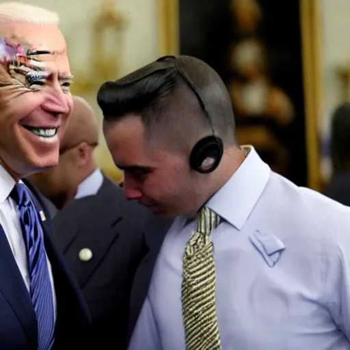 Image similar to joe biden as a pimp, reuters news photo