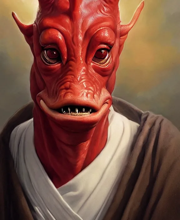 Image similar to dignified portrait of jar - jar binks as the queen of england, art by tom bagshaw and doug chiang and manuel sanjulian, hyperrealism, star wars 🇬🇧