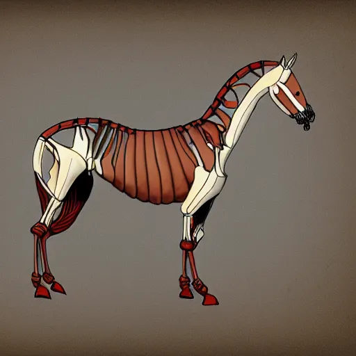 Prompt: a digital painting of a skeleton horse, digital art