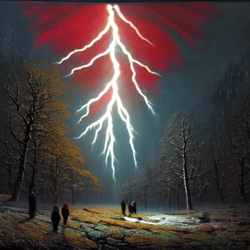 Prompt: a beautiful acrylic painting of group of climbers, extreme cold, storm, octane rendering, grim, dark, gloomy, cruel, volumetric lightning, hyperrealism, dichromatism, split - complementary colors, saturated colors, no blur, 4 k resolution, ultra detailed, john atkinson grimshaw, ivan shishkin, tyler edlin, scott listfield, eric zener