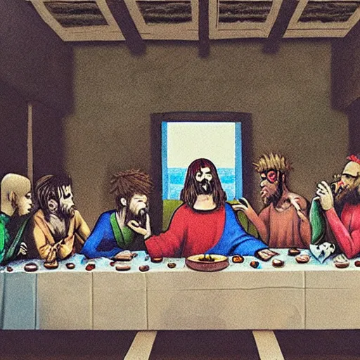 Image similar to The Last Supper by Gorillaz