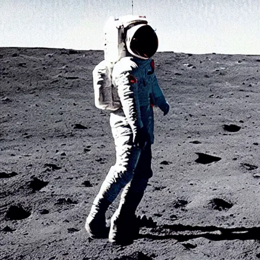 Prompt: stanley kubrick faking the moon landing on a movie set