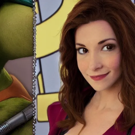 Prompt: april o'neil from the teenage mutant ninja turtles as a real person, photorealistic, cinematic