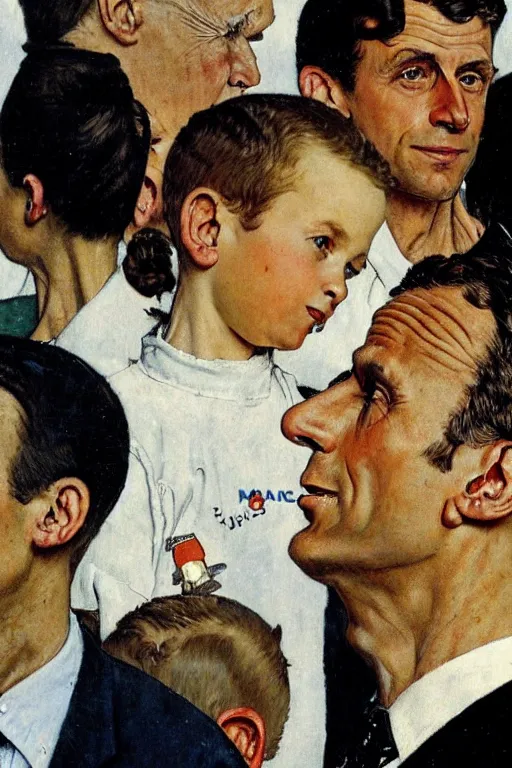 Image similar to Emmanuel Macron by Norman Rockwell