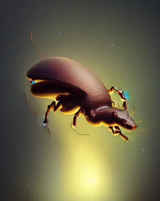 Image similar to dichroic ant axolotl snail bug bee fly worm caterpillar fish, (((artstation, concept art, smooth, sharp focus, artgerm, Tomasz Alen Kopera, Peter Mohrbacher, donato giancola, Joseph Christian Leyendecker, WLOP, Boris Vallejo))), octane render, unreal engine, 3d render, , octane render, nvidia raytracing demo, grainy, muted