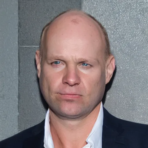 Prompt: a balding blue eyed blond middle aged man crying